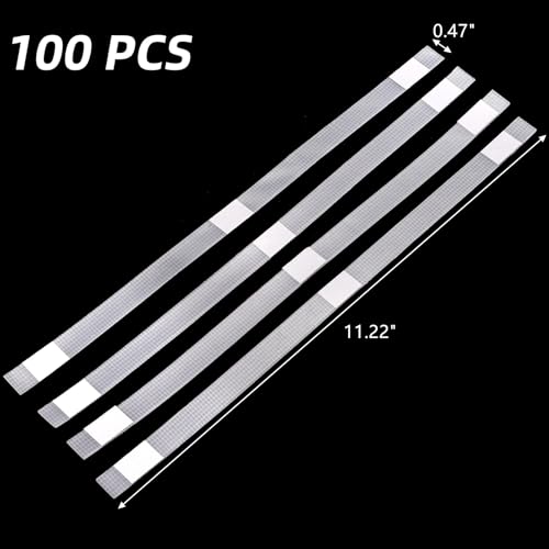 ZEAYEA 100 Pcs Glue Strips with Mesh Backing, 12 mm Hot Melt Adhesive Glue Strips for 80-110 Sheet Capacity, Thermal Binding Strips for Book Glue Binding Repair - Image 2