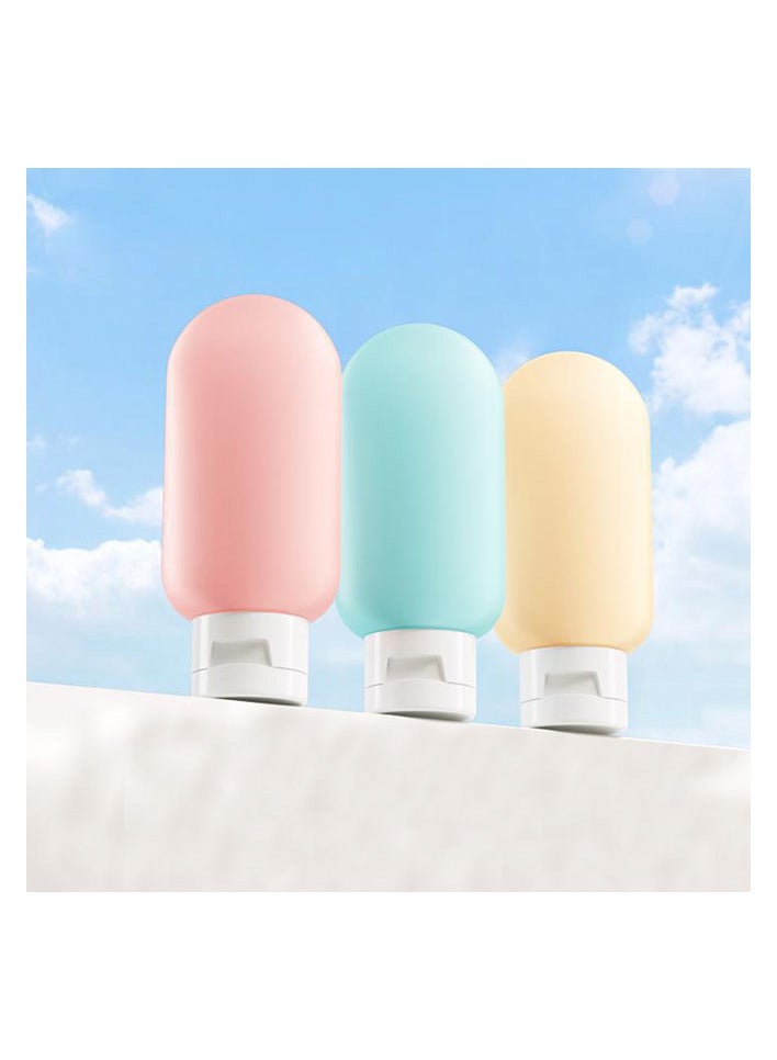 3Pcs 60ml Travel Bottles Set,Travel Containers with Labels,Shampoo and Conditioner,Easy to Carry for Travelling, Clubs, Fitness, Business ,Pink+blue+yellow - Image 1