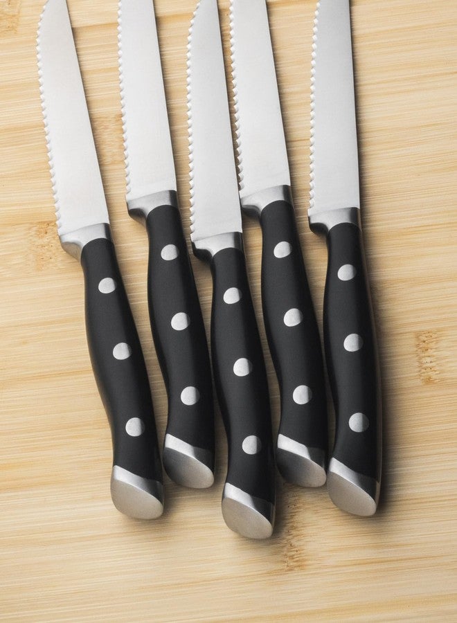 Alata 8-Piece Steak Knives Set with Block, 4.7 Inch with Serrated Edge Razor-Sharp Dinner Knives, Full-Tang Construction, Dishwasher Safe - Image 3