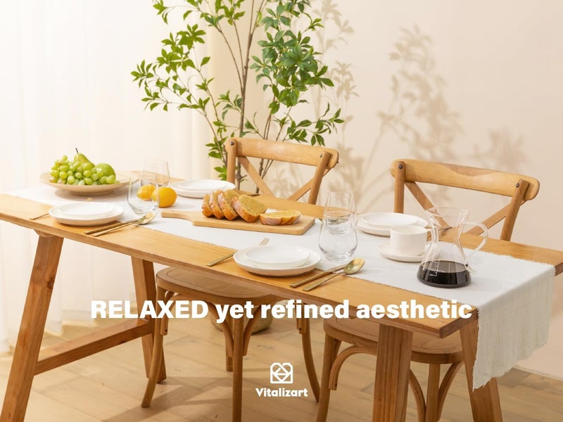 Natural Bamboo Texture Cotton Linen Table Runner 38x190cm - Image 5