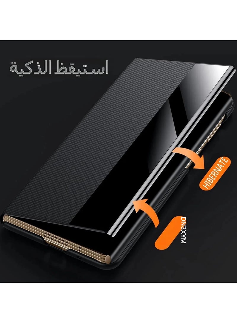 general Compatible with Huawei Mate XT Ultimate Design phone case [compatible with Mag-Safe][Clear Window], wallet card holder clamshell phone case, carbon fiber texture phone case with hinge protection - Image 3