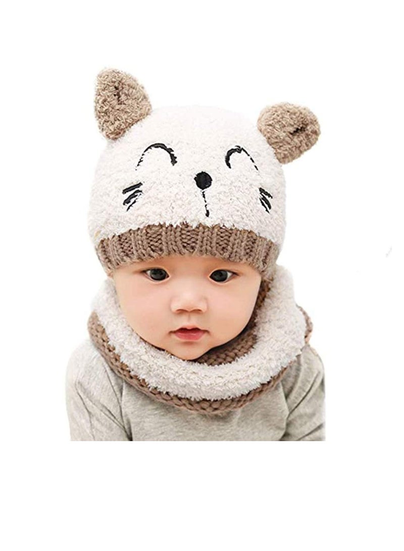 Excefore Hat and Circle Scarf Set Hat Scarf Set, Knitted Hat and Scarf Set Winter Hat Ski Scarf Set Wool Lining, Soft to the Touch, Skin-Friendly, Not Irritating, Unisex - Image 1