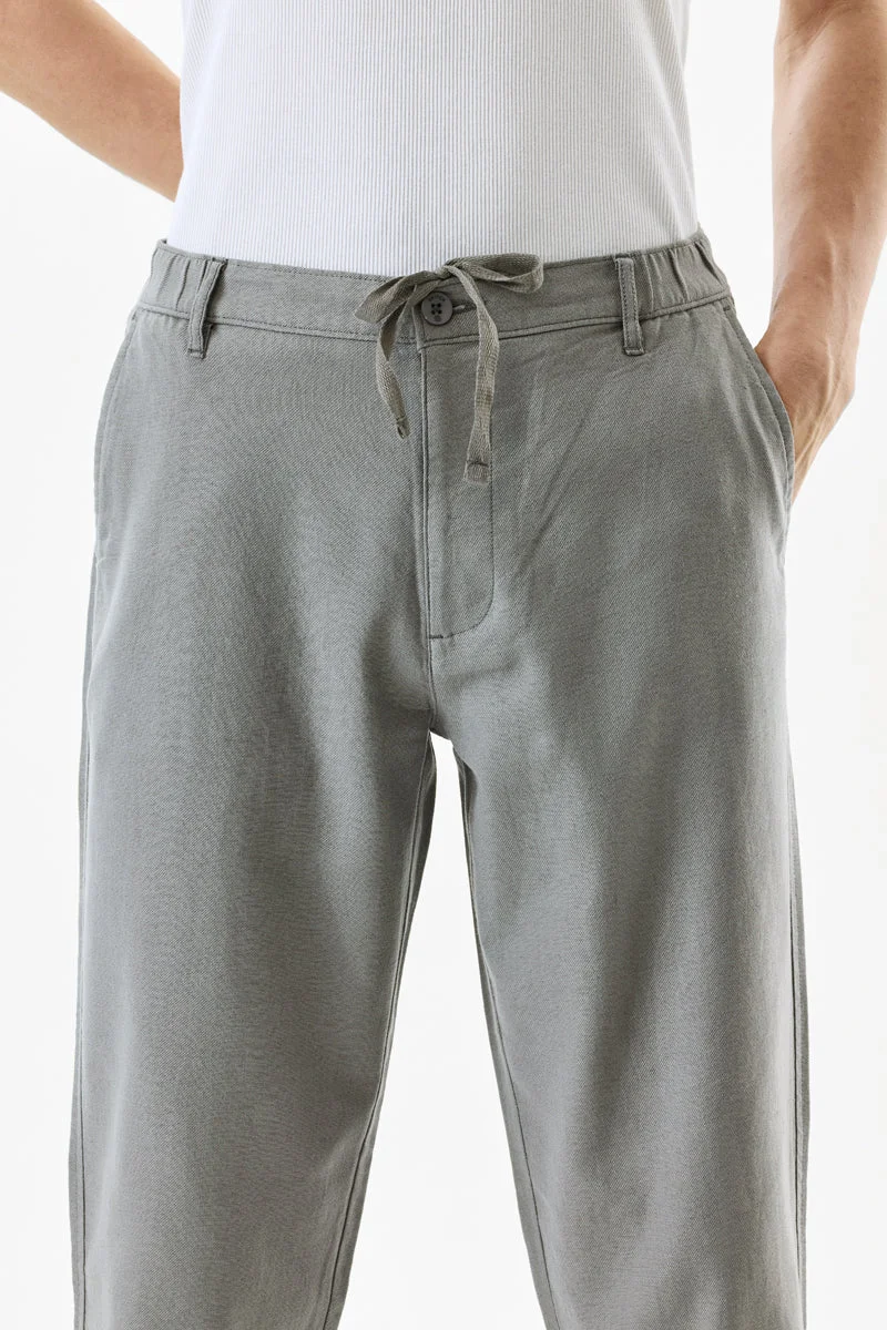 SNITCH Grey Grey Solid Straight Fit Casual Trousers for Men | Best Price UAE