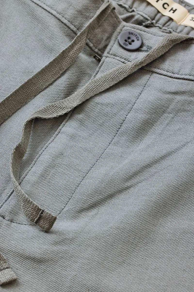 SNITCH Grey Grey Solid Straight Fit Casual Trousers for Men | Best Price UAE