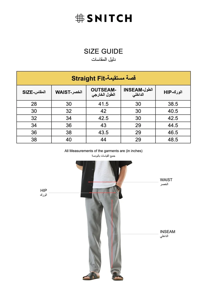 SNITCH Grey Grey Solid Straight Fit Casual Trousers for Men | Best Price UAE