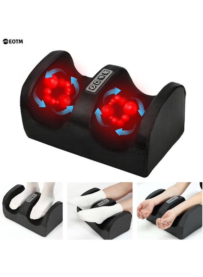 اي او تي م جهاز تدليك القدمين شياتسو كهربائي مع تدليك دوار لتخفيف آلام الساق والساق والكاحل، لون أسود - Image 3