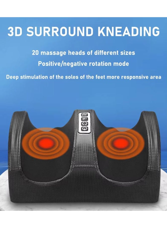 اي او تي م جهاز تدليك القدمين شياتسو كهربائي مع تدليك دوار لتخفيف آلام الساق والساق والكاحل، لون أسود - Image 5