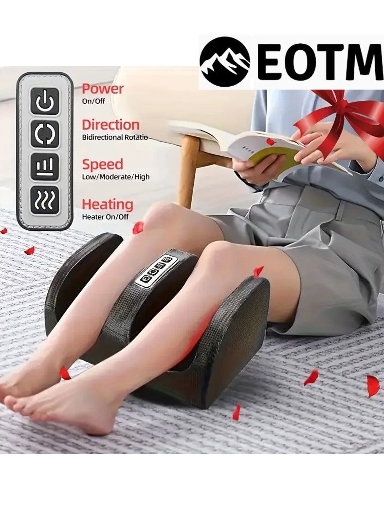 اي او تي م جهاز تدليك القدمين شياتسو كهربائي مع تدليك دوار لتخفيف آلام الساق والساق والكاحل، لون أسود - Image 1