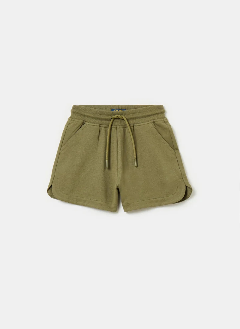 او في اس Fleece Shorts With Drawstring