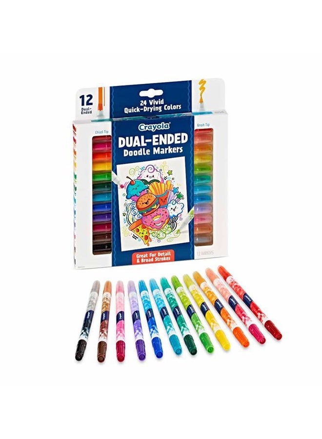 Crayola 12 Ct Dual-Ended Doodle Markers - Image 1