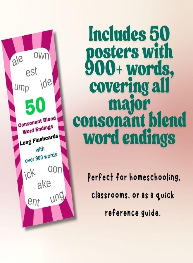 EDUSTAR Phonics 50 Word Ending Long Flashcards | Phonics Flashcards | Master Word Endings with Colours - Image 3