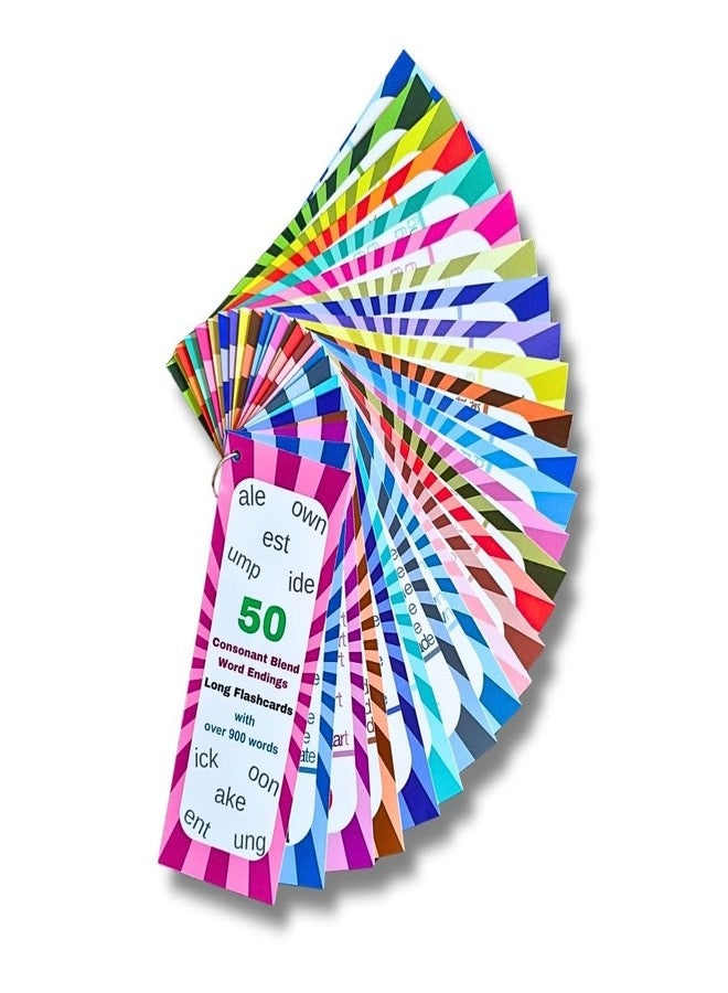 EDUSTAR Phonics 50 Word Ending Long Flashcards | Phonics Flashcards | Master Word Endings with Colours - Image 1
