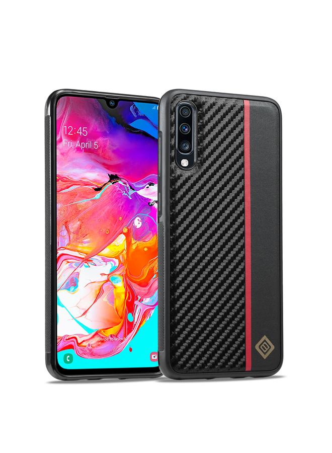 LC.IMEEKE Case For Samsung Galaxy A70 3 in 1 Carbon Fiber Texture Shockproof Phone Case - Image 1