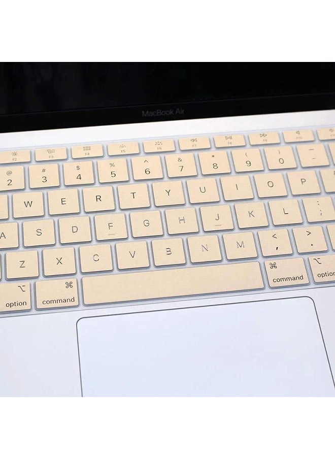 O Ozone Macbook Keyboard Skin For MacBook Pro 16 inch 13 inch M1 Silicone Keyboard Cover A2338 A2289 A2251 A2141 English UK/EU Layout - Gold 