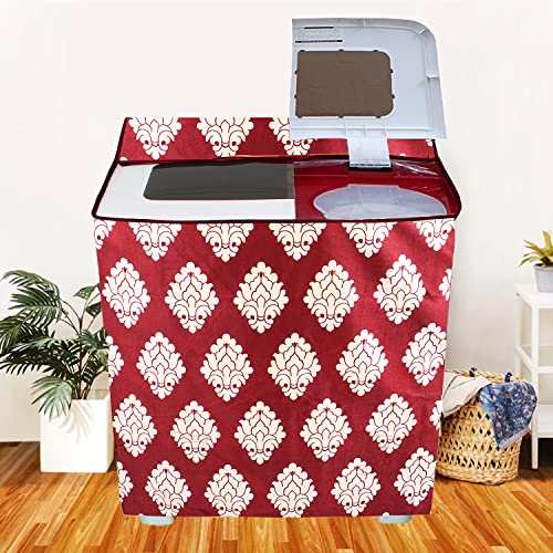 E-Retailer® Exclusive 3-Layered Polyester Combo Set of Appliances Cover (1 Pc. of Fridge Top Cover, 1 Pc. of Microwave Oven Top Cover and 1 Pc. Semi Automatic Washing Machine Cover) (Color-Maroon, Ethnic, Set Contains-3 Pcs.) - Image 5
