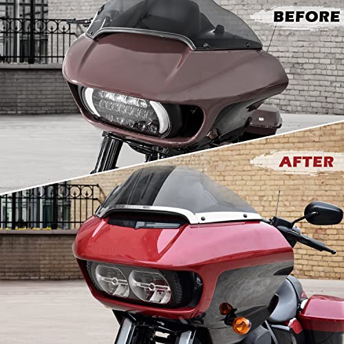 VEISUTOR Split Windscreen Trim Kit for Harley Road Glide 15-24, Aluminum Split Windshield Side Trim Center Trim for Harley Touring Road Glide Ultra FLTRU FLTRX Special FLTRXS 2015-2024 Accessories - Image 2
