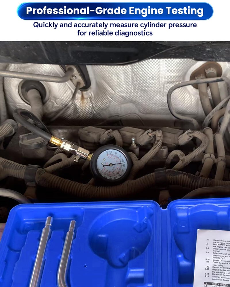 ATP Compression Tester Automotive Tool Professional Engine Cylinder Compression Tester Kit - Image 2
