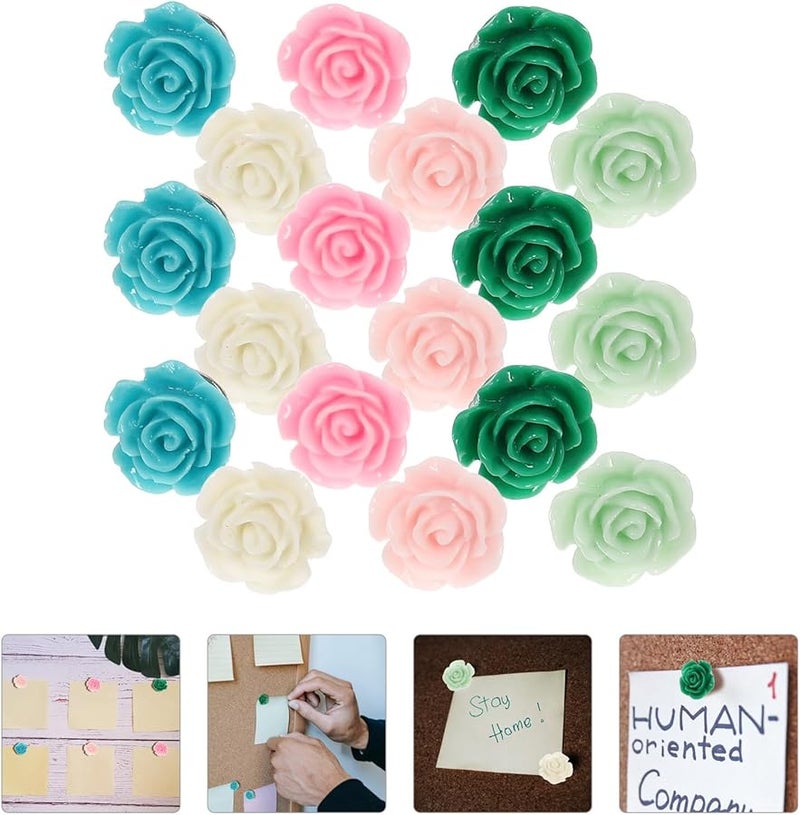 30Pcs Rose Flower Push Pins Small Reusable Thumbtacks for Home Office Bulletin Board - Image 5