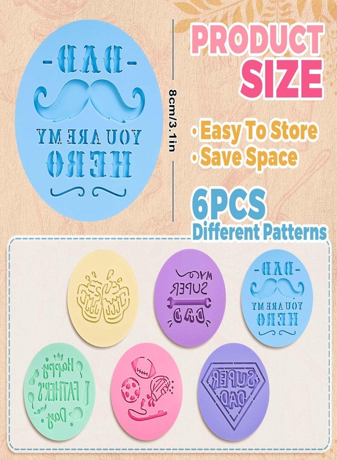 وولاين مجموعة Whaline من 6 قطع من قوالب تزيين الكعك والبسكويت بنمط الأب، تتضمن قوالب متنوعة بألوان زاهية لتزيين الكعك والكاب كيك ومستلزمات تزيين حفلات المطبخ - Image 2