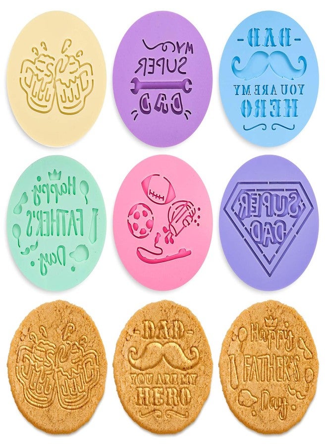 وولاين مجموعة Whaline من 6 قطع من قوالب تزيين الكعك والبسكويت بنمط الأب، تتضمن قوالب متنوعة بألوان زاهية لتزيين الكعك والكاب كيك ومستلزمات تزيين حفلات المطبخ - Image 1