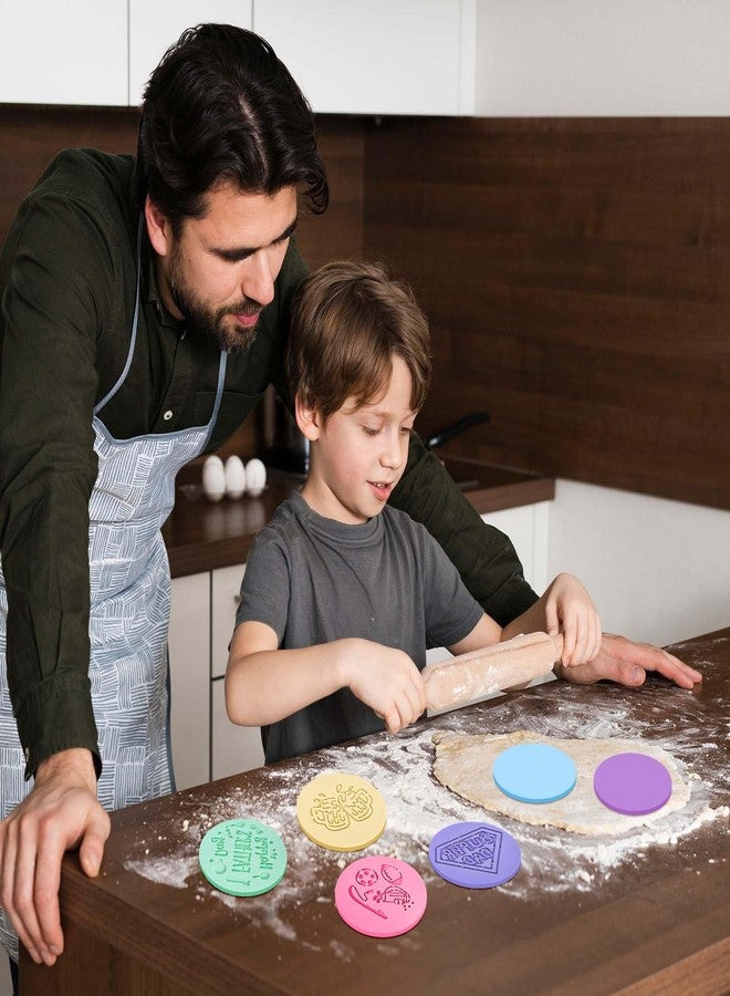 وولاين مجموعة Whaline من 6 قطع من قوالب تزيين الكعك والبسكويت بنمط الأب، تتضمن قوالب متنوعة بألوان زاهية لتزيين الكعك والكاب كيك ومستلزمات تزيين حفلات المطبخ - Image 4