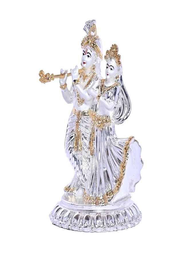 DIVINITI 999 Silver Plated Radha Krishna Idol for Home Decor Sculpture of Radha Krishna Statue| Idol for Home, Office, Temple and Table Decoration| Religious Idol for Pooja, Gift (4.7x6 CM) - Image 5