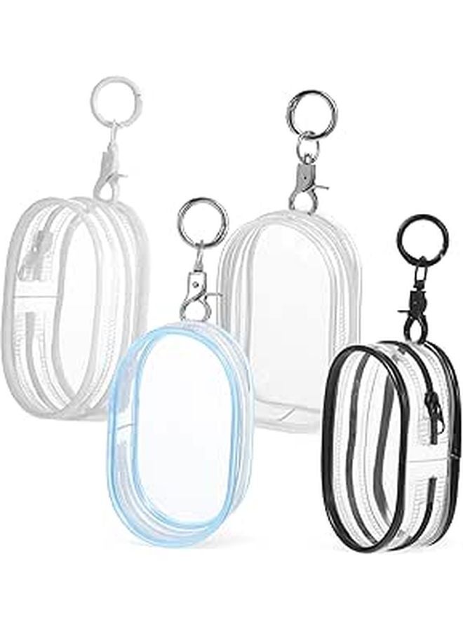 4 Pack Clear Zipper Storage Bags For Dolls Toys With Keychain Attachment - Image 1