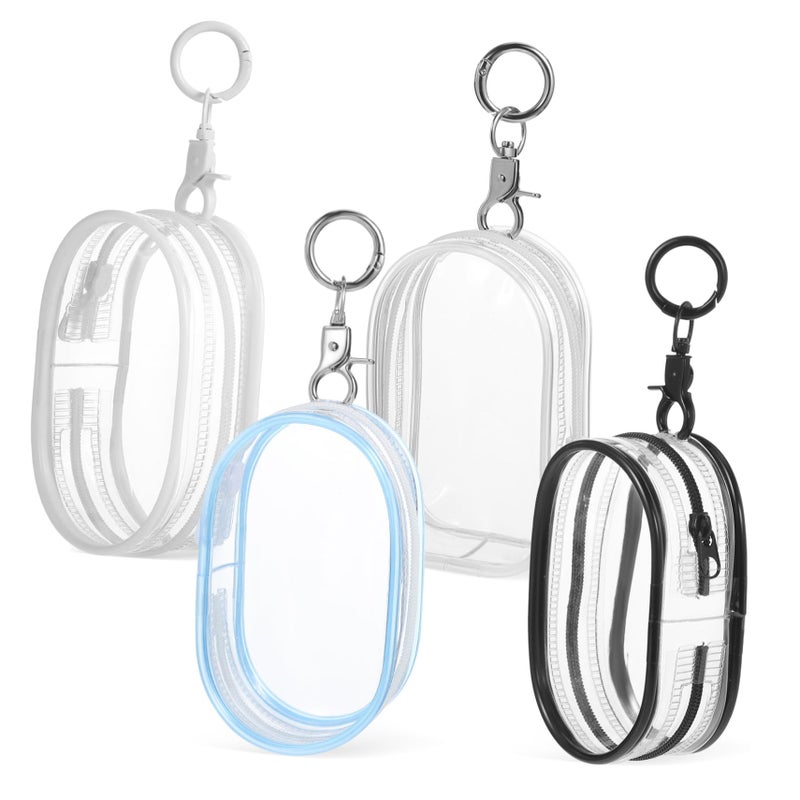 4 Pack Clear Zipper Storage Bags For Dolls Toys With Keychain Attachment - Image 2