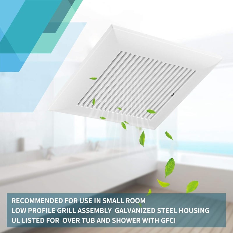 Tech Drive Very Quiet Bathroom Exhaust Fan - 80 CFM, 1.5 Sone, No Attic Access Needed, Energy Star Certified, Easy to Install,4-Inch Duct, Ceiling Mounted for Bathrooms Up to 85 Sq. Ft - Image 4