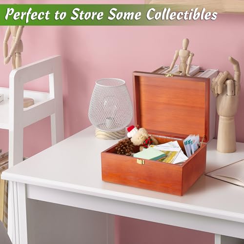 DRASTAR Wooden Keepsake Box, Large Acacia Storage Box with a Hinged Lid, Memory treasure box for Crafts and Photo Storage - Image 5