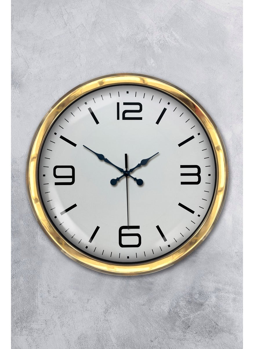 Platin Saat Platinum Clock 40 cm Gold Metal Classic Wall Clock  - Image 1