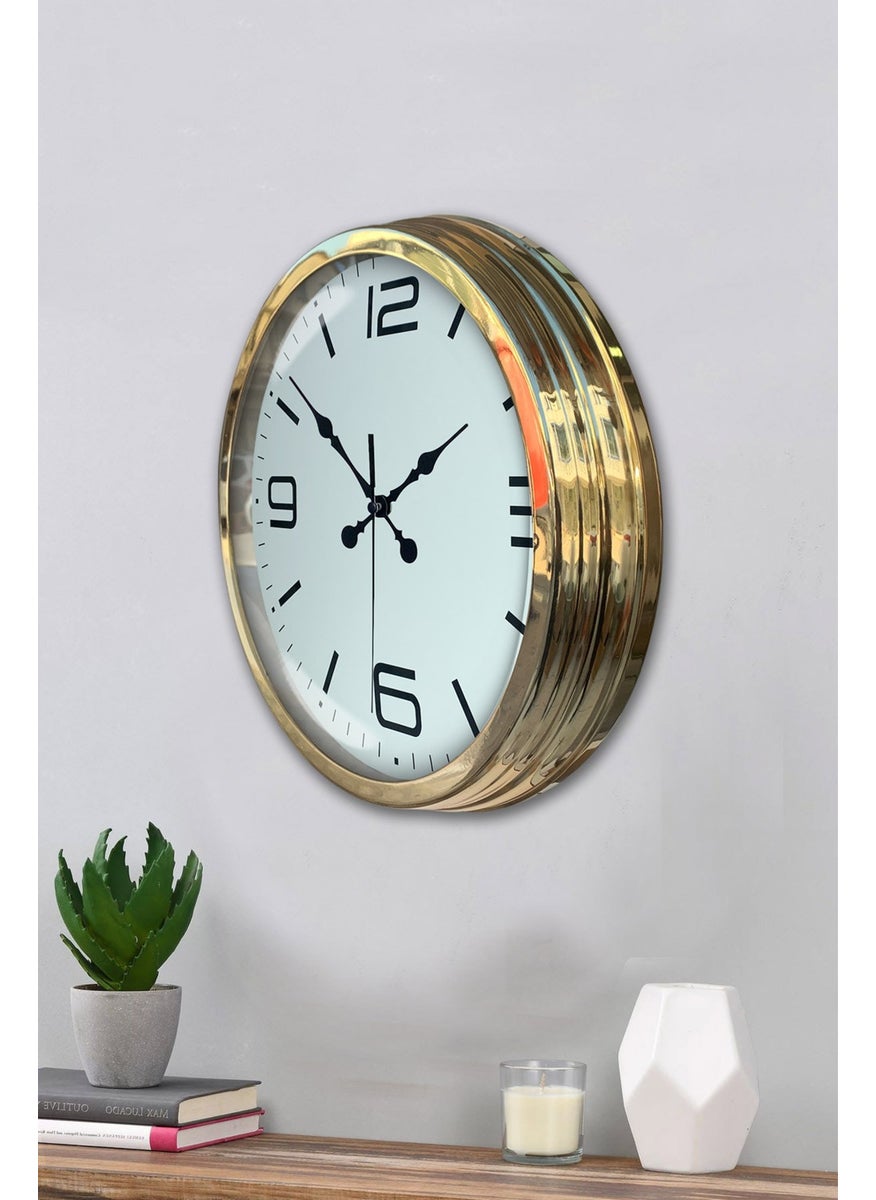 Platin Saat Platinum Clock 40 cm Gold Metal Classic Wall Clock  - Image 3