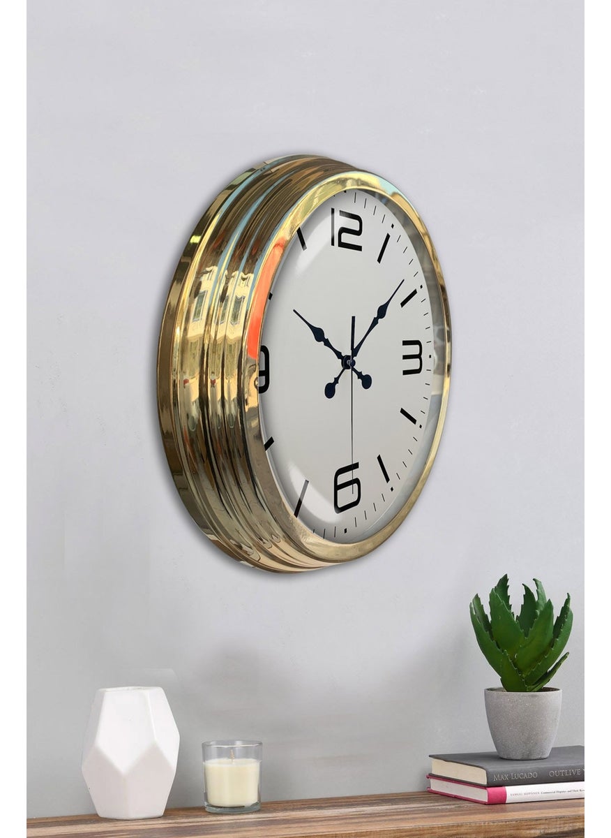 Platin Saat Platinum Clock 40 cm Gold Metal Classic Wall Clock  - Image 4