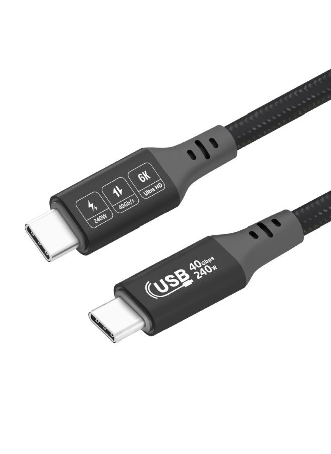 USB4 Data Line 8K HD Video High-speed 40Gb Transmission 240W Compatible TBT4 Dual-head Typec Line-Color:black Gray-Line Length:1.8 M