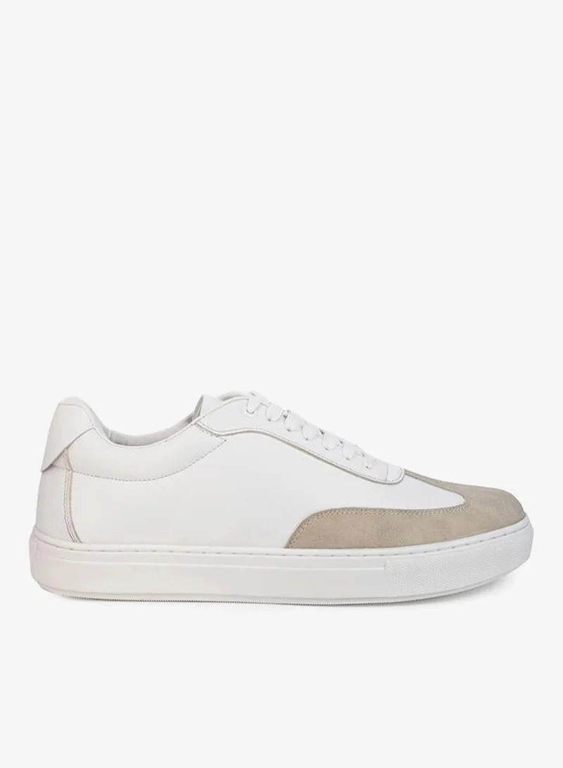 Panelled Lace Up Platform Sole Sneakers