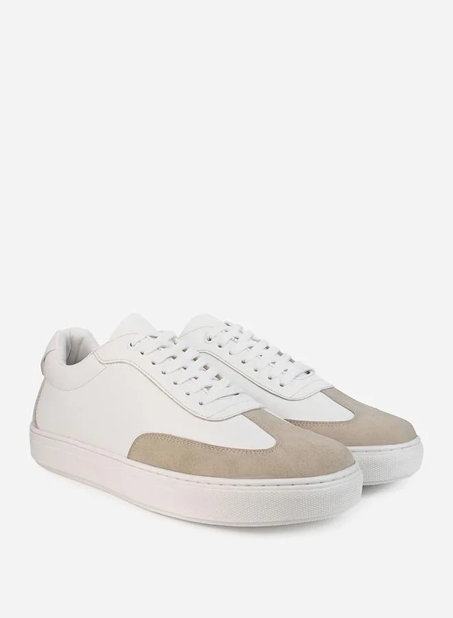 Styli Panelled Lace Up Platform Sole Sneakers