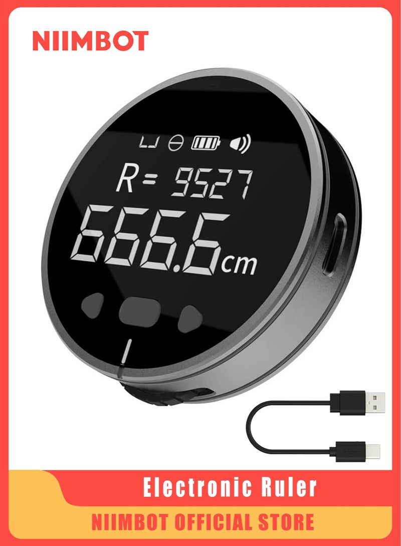 Generic Electronic Digital Tape Measure with LCD Display Digital Electronic Ruler 99m Max Range Rechargeable Small Smart Rolling Measuring Tool for Flat Curved Diameter Odd Shape Ideal Surprise for You  - Image 1