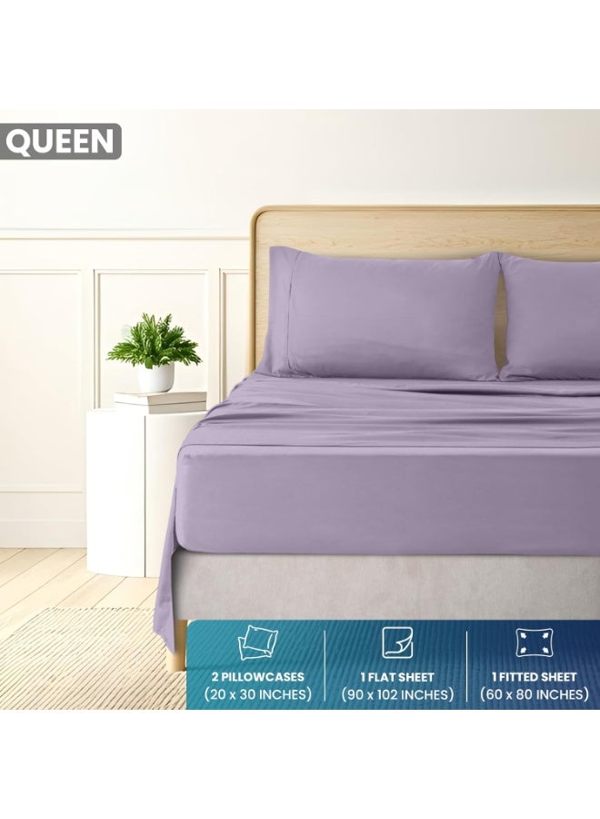 Utopia Bedding Queen Sheet Set - Brushed Microfiber - Soft Bed Sheets for Queen Size Bed Set - Includes 1 Fitted, 1 Flat, & 2 Pillow Cases - Deep Pocket (Lavender) - Image 5