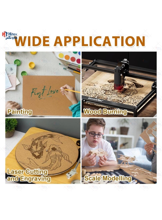 هيتكس لوح MDF - بني 6 مم | لوح خشب ناعم فاخر للأعمال اليدوية، ديكور المنزل، القطع بالليزر، صناعة النماذج، والنجارة (30 سم × 42 سم (A3))، 12 قطعة - Image 4