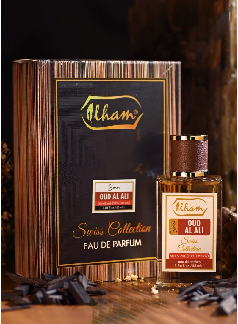 ILHAM PERFUMES SWISS OUD AL ALI (50ml+5ml) 10% EXTRA 55ml EDP FOR UNISEX - Image 1