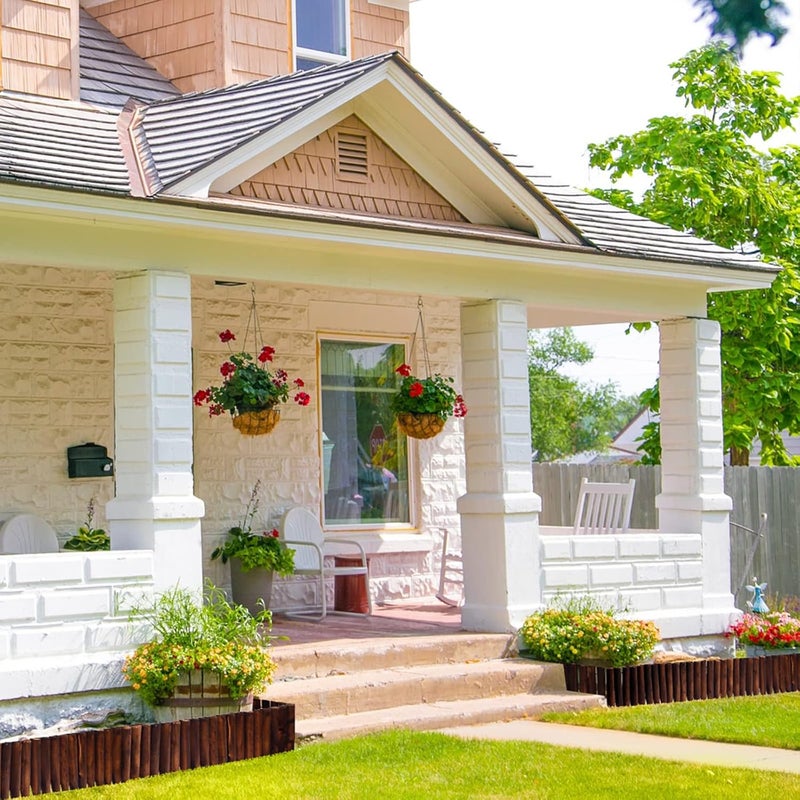 WORTH Garden Wooden Short Fence Burnt Wood Finish Outdoor Landscape Edging Flexible Decorative Border - Tree Fence - Spring Garden & Yard Maintenance - 7.9'' H x 42'' L - K619A05 - Image 4