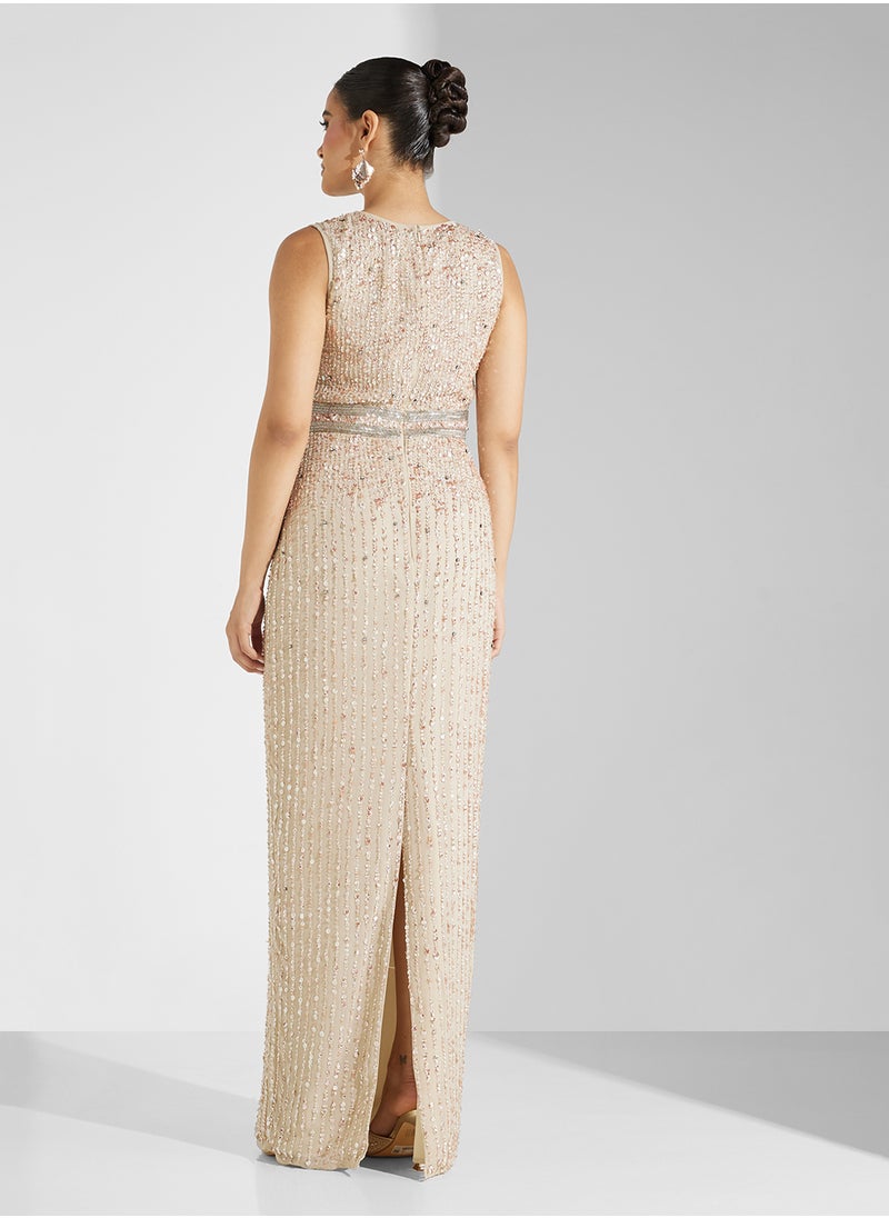 Amelia Rose Crew Neck Sleeveless Dress  - Image 2