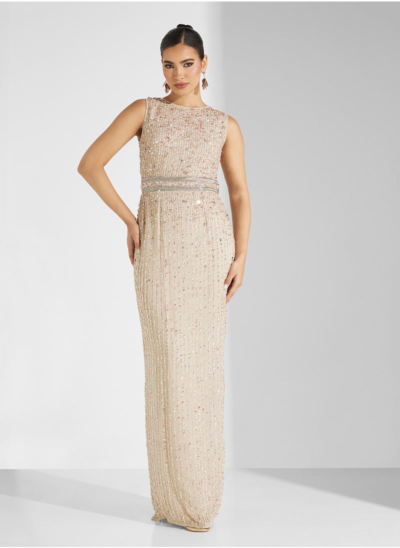 Amelia Rose Crew Neck Sleeveless Dress  - Image 4