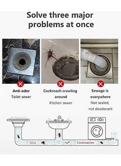 HaHaHai 4 PCS Floor Drain Cover, Anti-Odor Floor Drain, Rubber Floor Drain, Shower Waste Water Drainer, No Filter Deodorant, Anti-Clogging Backflow, Preventer Sewer Floor Drain Core, For Bathroom Kitchen ( Black)  - Image 4