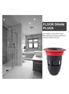 HaHaHai 4 PCS Floor Drain Cover, Anti-Odor Floor Drain, Rubber Floor Drain, Shower Waste Water Drainer, No Filter Deodorant, Anti-Clogging Backflow, Preventer Sewer Floor Drain Core, For Bathroom Kitchen ( Black)  - Image 5