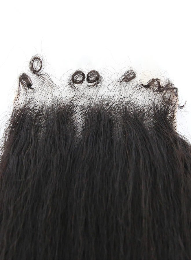 زجزاج هير وصلة شعر متعرجة مستقيمة مجعدة 5x5 عالية الدقة من الدانتيل، تم نتفها مسبقًا، حواف مجعدة 4C، خط شعر مستقيم ياكي، دانتيل عالي الدقة مع شعر صغير مجعد، وصلة شعر بشري من الدانتيل السويسري (14 بوصة، مجعد مستقيم) - Image 2