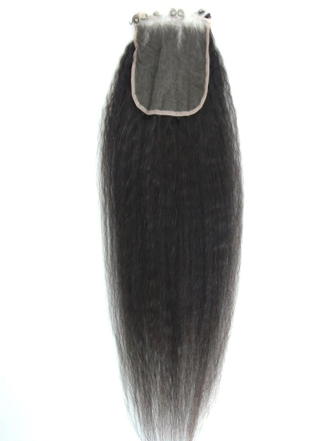 زجزاج هير وصلة شعر متعرجة مستقيمة مجعدة 5x5 عالية الدقة من الدانتيل، تم نتفها مسبقًا، حواف مجعدة 4C، خط شعر مستقيم ياكي، دانتيل عالي الدقة مع شعر صغير مجعد، وصلة شعر بشري من الدانتيل السويسري (14 بوصة، مجعد مستقيم) - Image 4