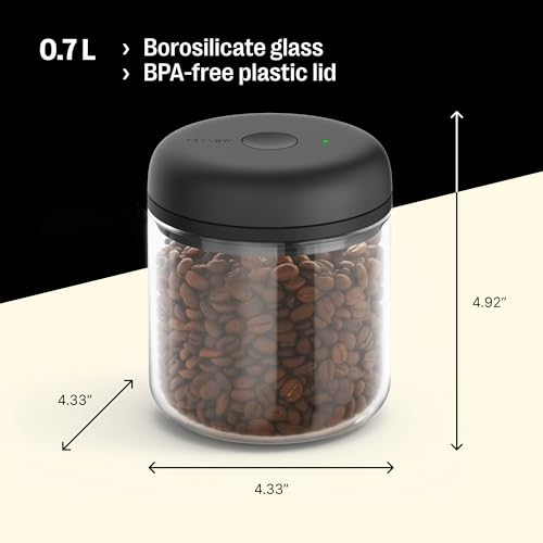 Fellow Atmos Electric Vacuum Canister & Storage Container - Airtight Coffee & Food Storage Containers - Coffee Containers - (Clear Glass, 0.7 Liter) - Image 4