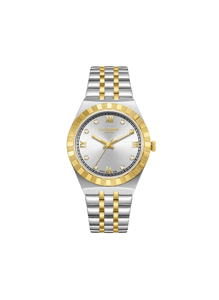 لي كوبر Lee Cooper LC08059.230 Women's Analog Display Watch & Metal Strap Silver/Gold