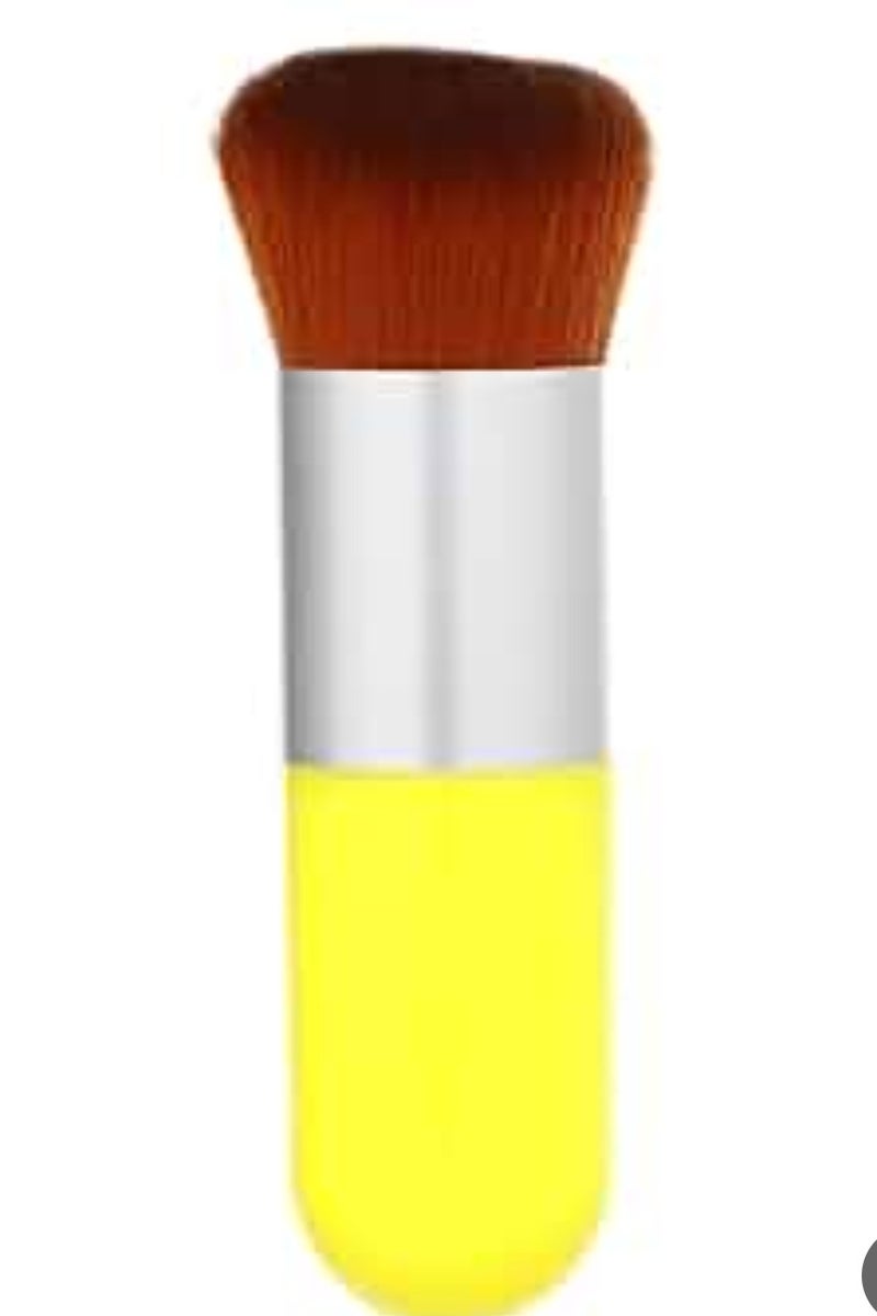A multi-colored blush brush
